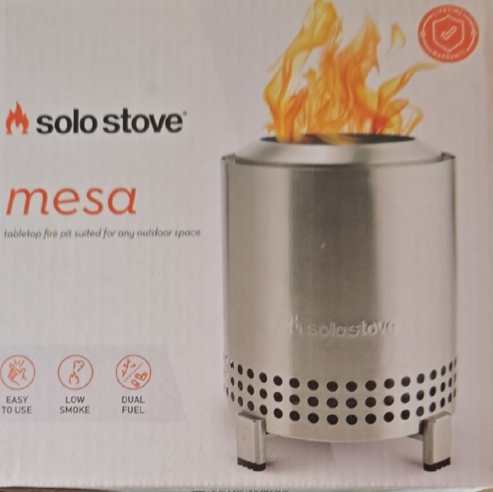 Mesa Tabletop Fire Pit - Silver. New In Box, Never Opened.
